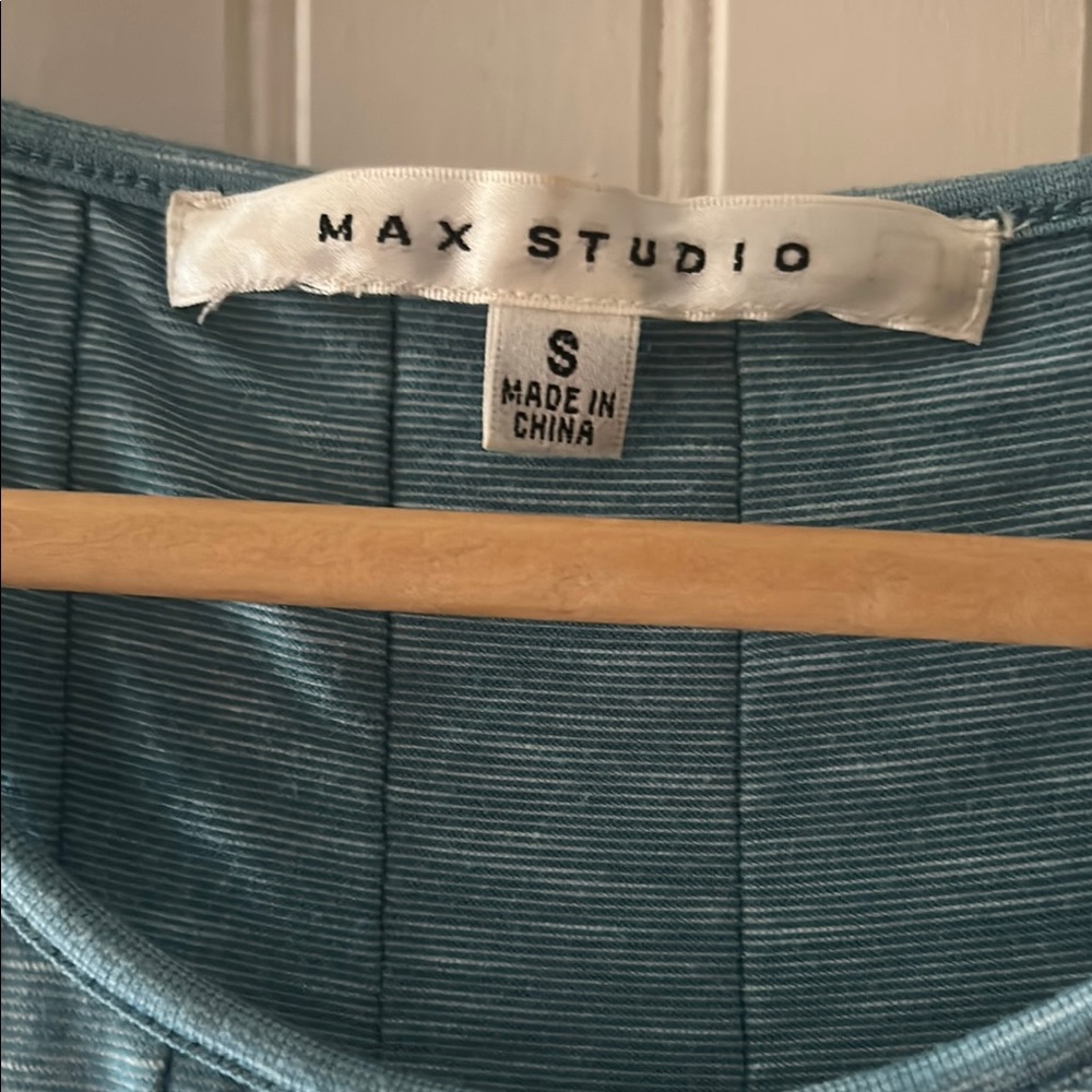 Max Studio Blue Striped Top